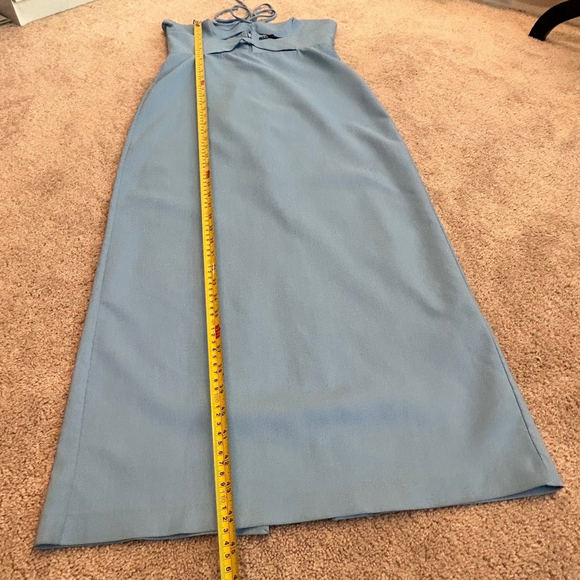 Zara blue cut-out halter top bodycon midi dress Sz L NWOT bloggers fave - Picture 11 of 16